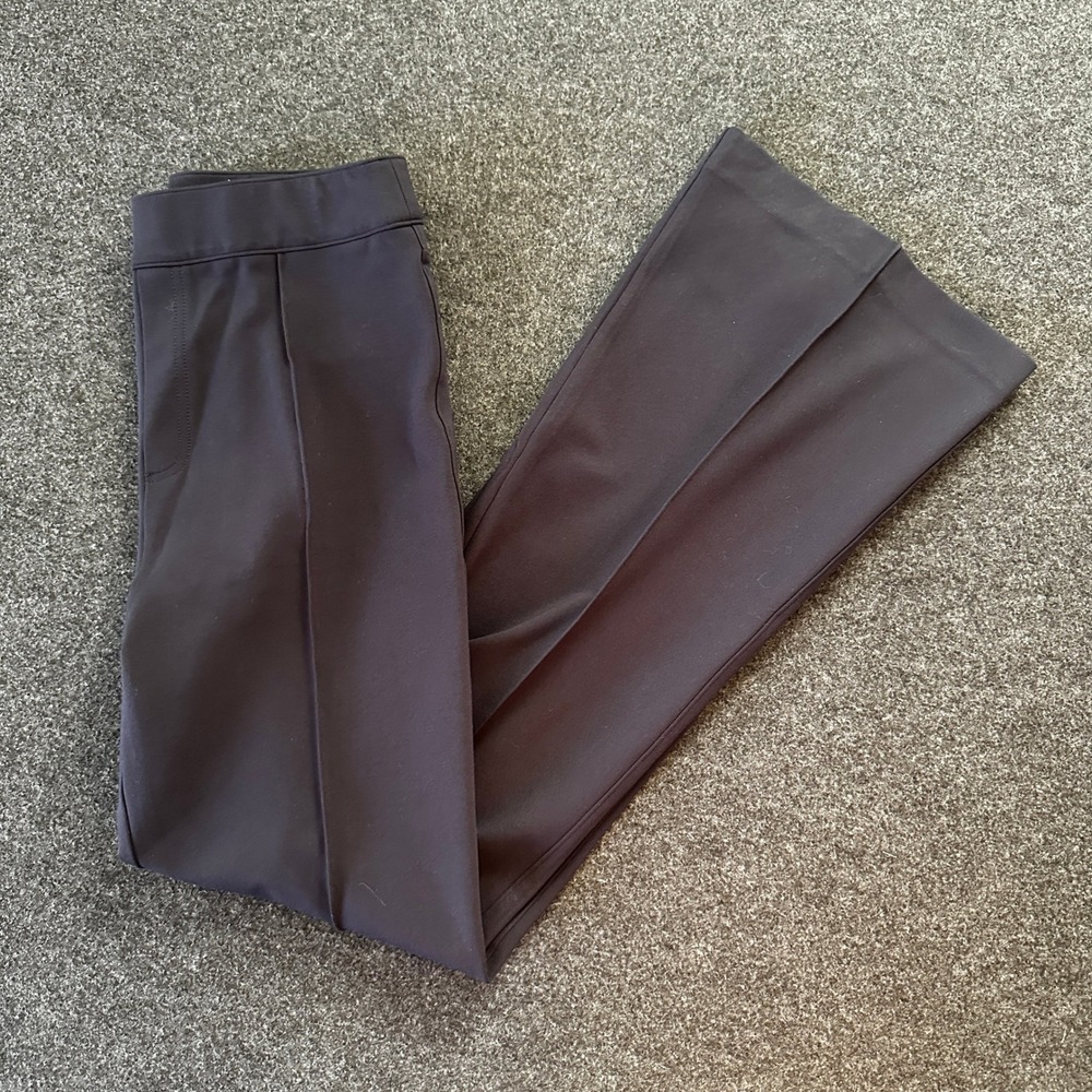 Spanx Perfect Pant Hi-Rise Flare Black Tall Size Large L Long Pintuck Trousers